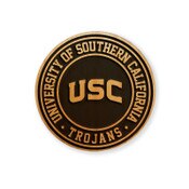 USC Trojans U of So Cal Arch Alder Wood Round Magnet